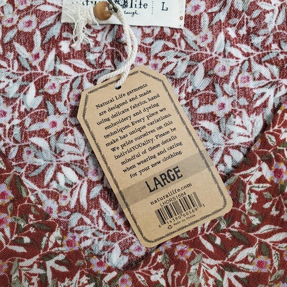 Natural Life Womens Maxi Tiered Dress L Mixed Print Half Sleeve Floral B… - Picture 6 of 11